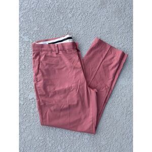 Brooks Brothers Salmon Pink Chino Pant Classic Fit Cotton Dress Trousers W37/L30